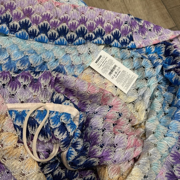 NWT Missoni metallic crochet knit mini beach cover up dress - Picture 6 of 8